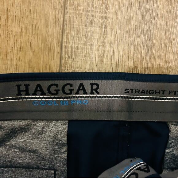 Haggar Men’s Navy Blue Classic Fit Khaki Cool18 Pro Pants 34x32 - Picture 6 of 8